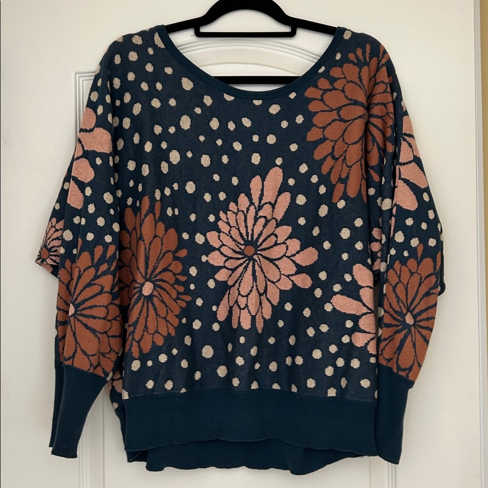 Navy Floral Dot Sweater- Evy’s Tree